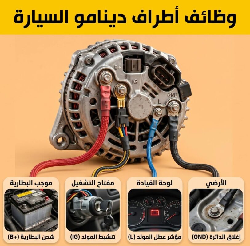 وظائف اطاراف دينمو السيارة